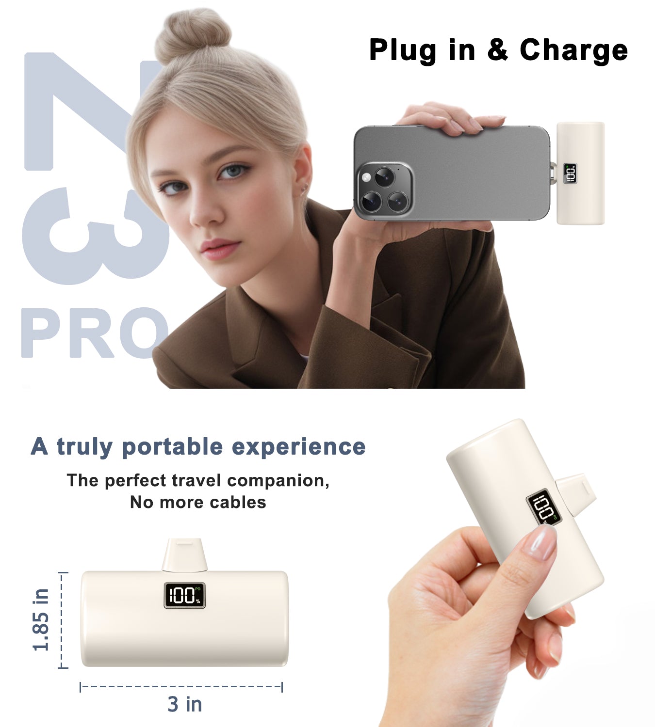 Portable Charger 6000mAh, USB-C Portable Phone Charger with Fast Charging (20W), Mini Battery