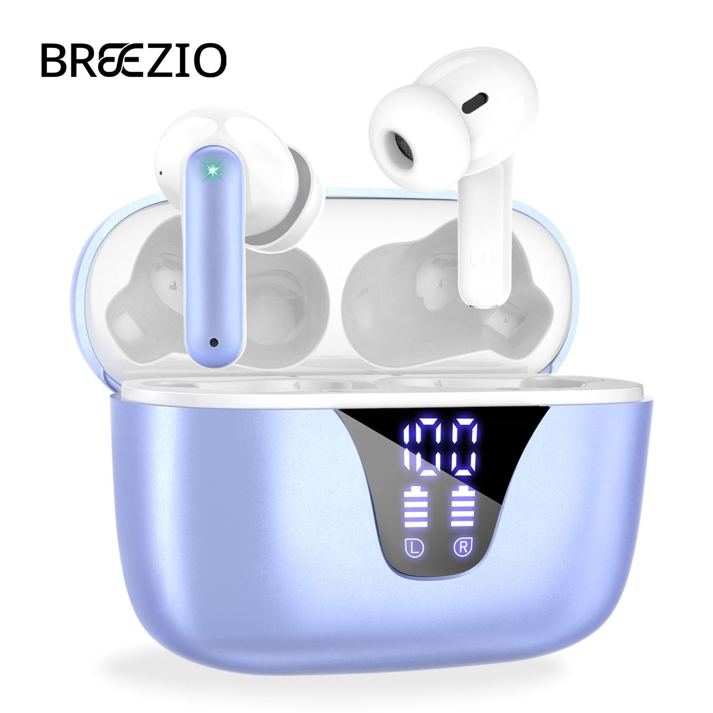 2025 Wireless Earbuds, 65hrs Stereo Deep Bass Ear Buds with Power Display Charging Case, buit in Mic, IPX7 Waterproof