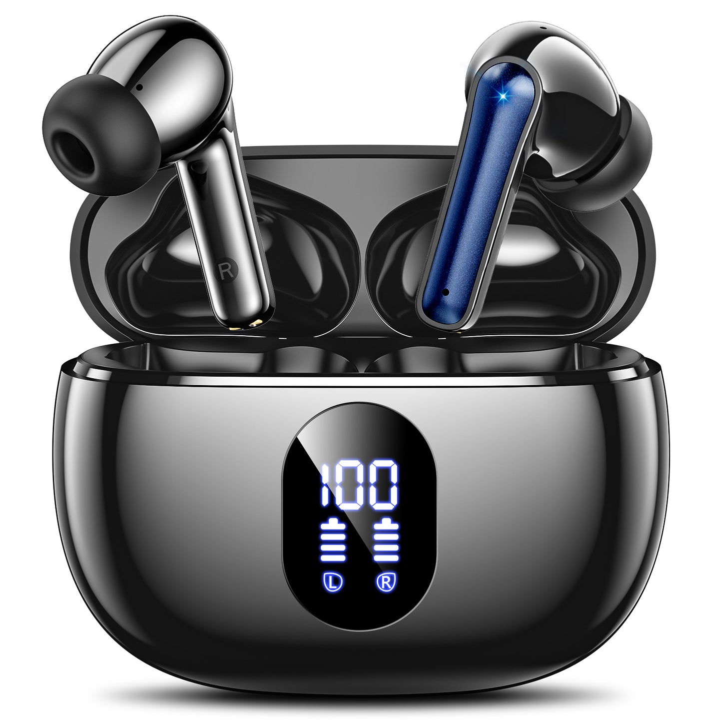 Wireless Earbuds with Big Bass Stereo Sound, 65 Hours Playtime, Lightweight in-Ear IPX7