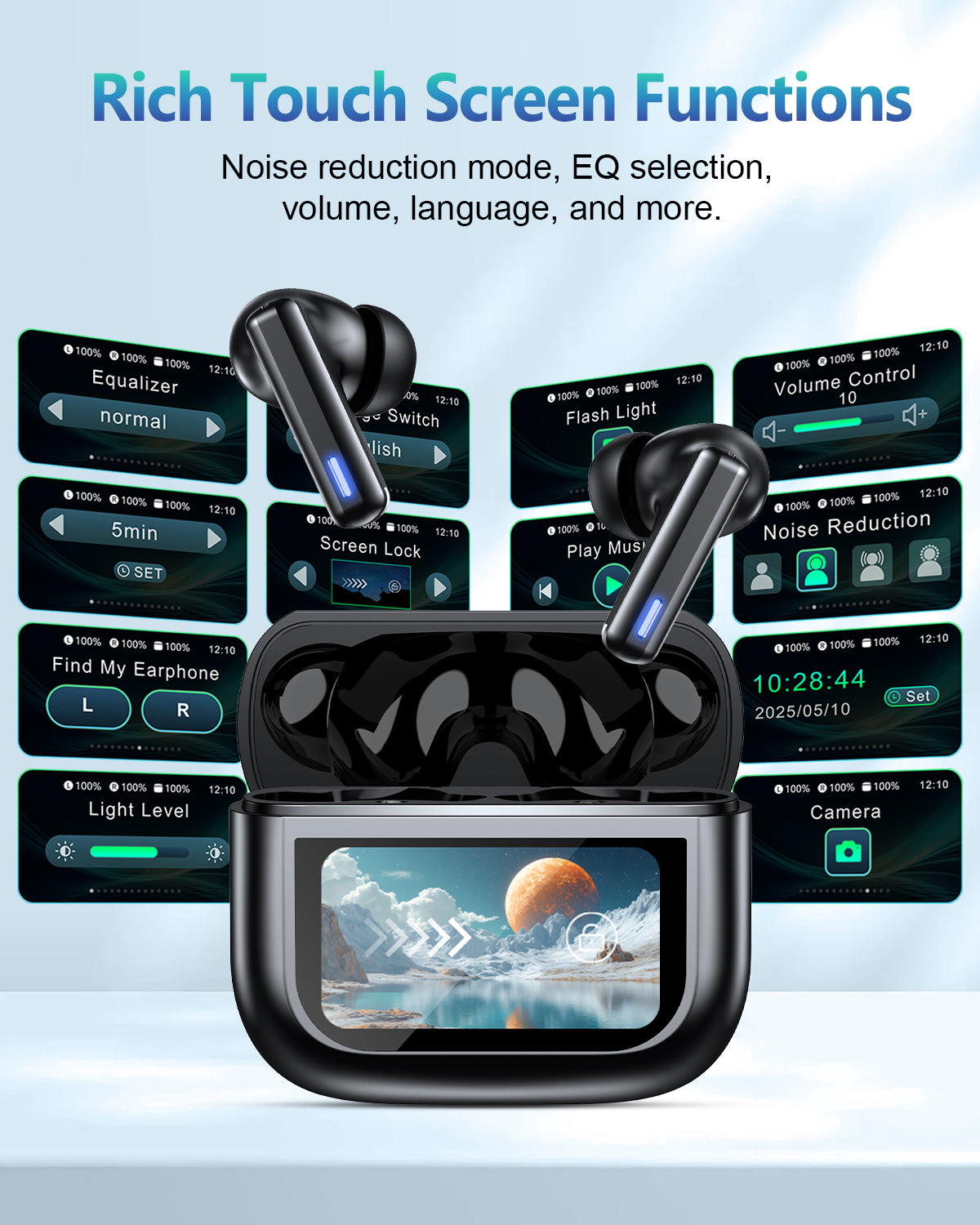 Wireless Earbuds Bluetooth Headphones, Ear Buds with Touch Screen