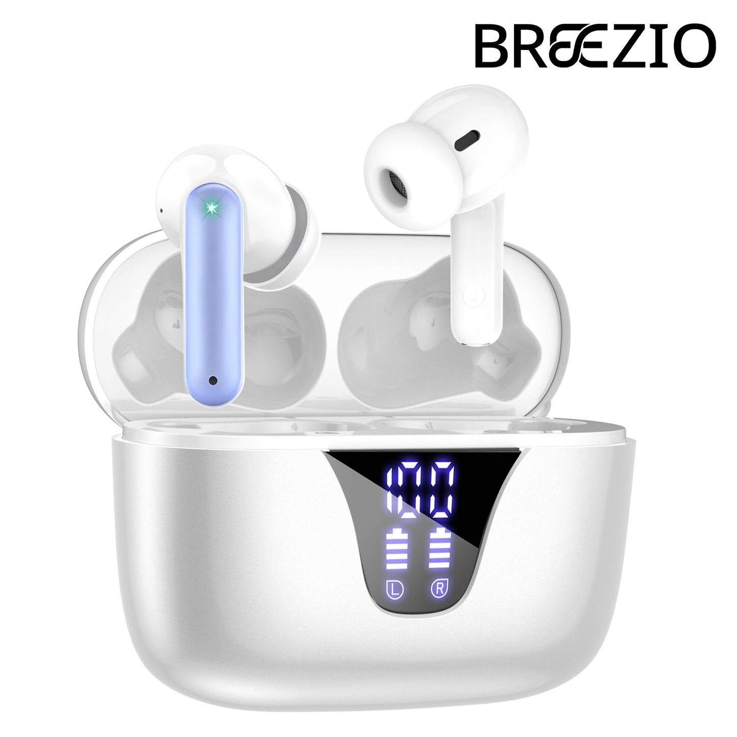 2025 Wireless Earbuds, 65hrs Stereo Deep Bass Ear Buds with Power Display Charging Case, buit in Mic, IPX7 Waterproof