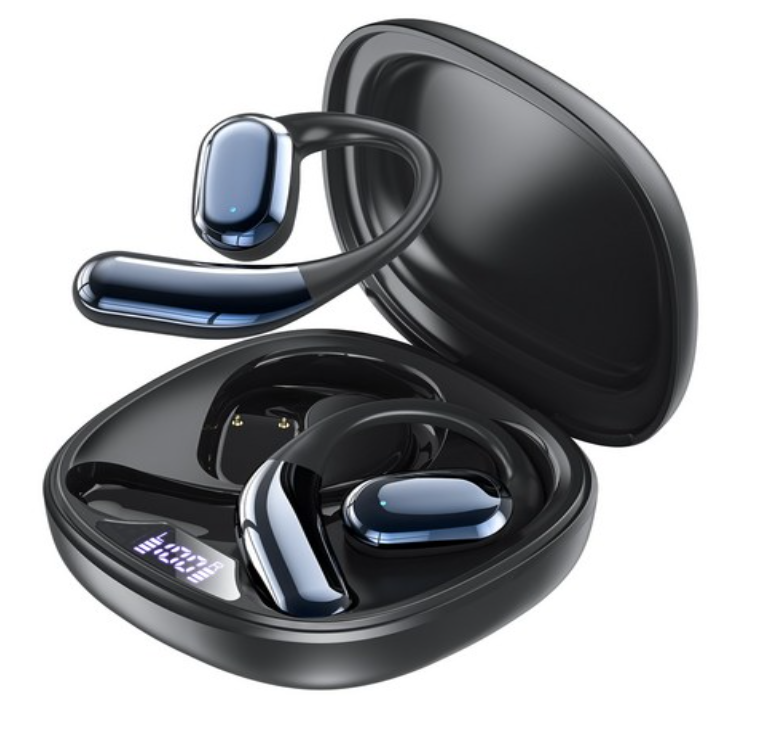 Open Ear Wireless Earbuds, Bluetooth 5.3 Wireless Earbuds, Hi-Fi Stereo over Ear Earphones with Earhooks, 60H Playtime & LED Digital Display, IPX7 Waterproof Earphones for Fitness, Cycling, Workout