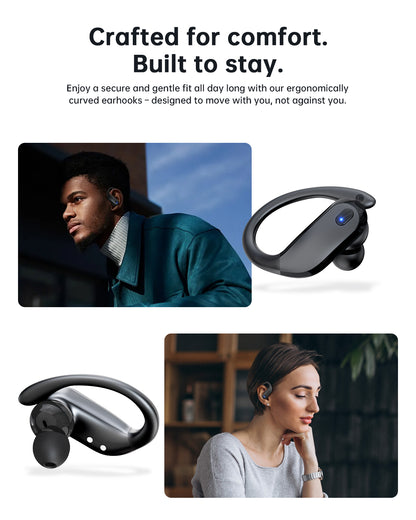 Wireless Earbuds Bluetooth 5.4 Headphones Sport,IPX7 Waterproof Sports Earphones with Earhooks,80H Playtime,Lightweight 7.8g