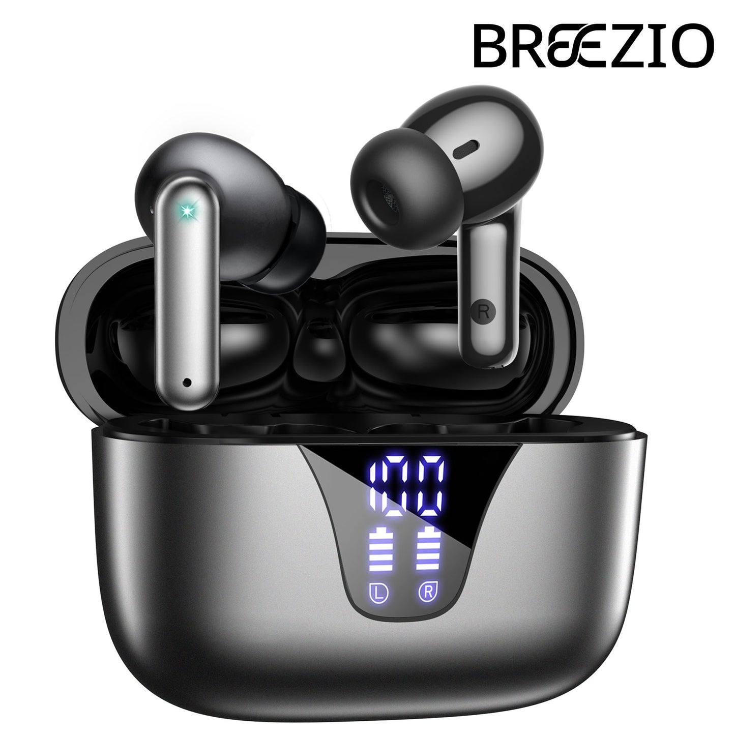 2025 Wireless Earbuds, 65hrs Stereo Deep Bass Ear Buds with Power Display Charging Case, buit in Mic, IPX7 Waterproof