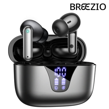 2025 Wireless Earbuds, 65hrs Stereo Deep Bass Ear Buds with Power Display Charging Case, buit in Mic, IPX7 Waterproof
