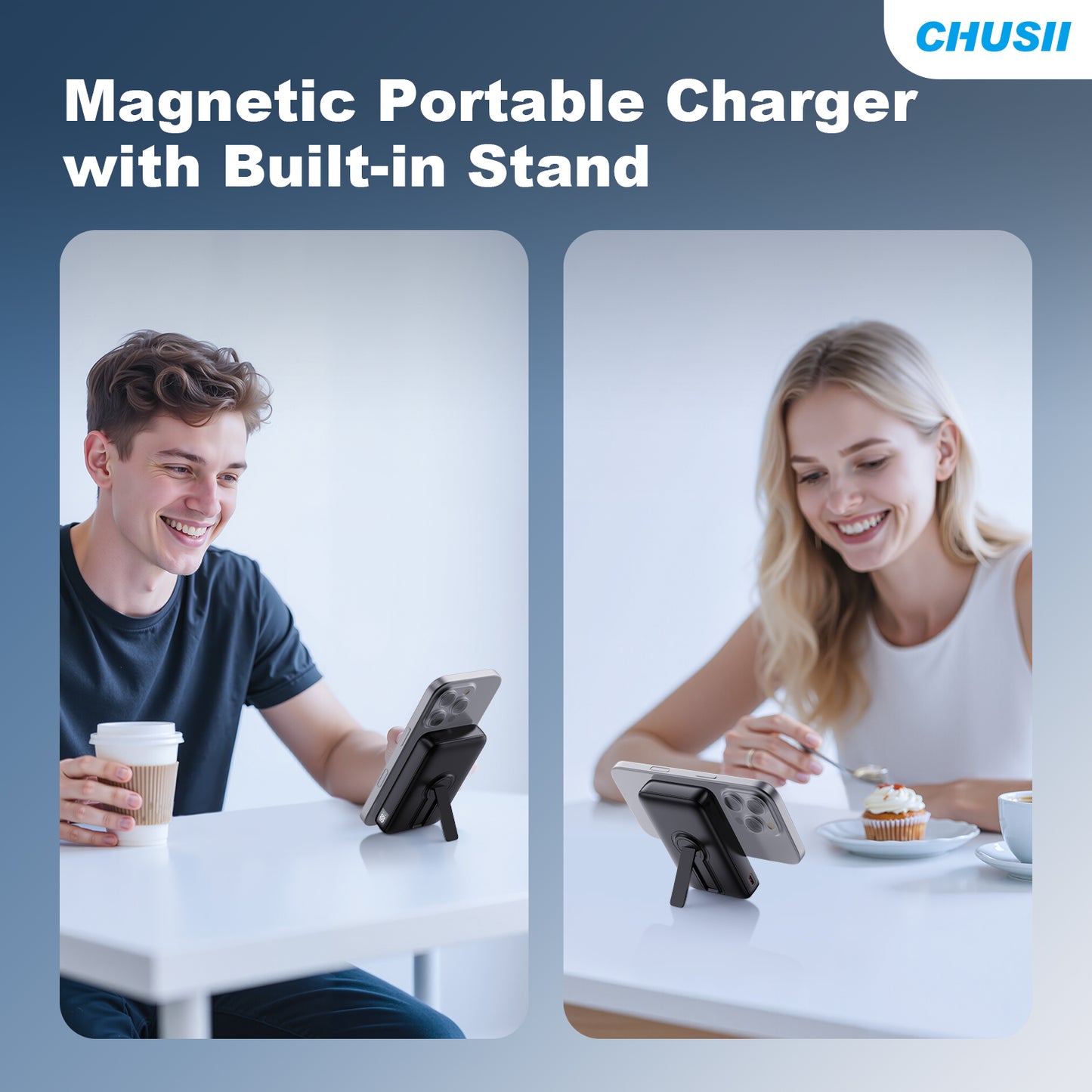 Magnetic Wireless Portable Charger, 12000mAh MagSafe Power Bank Fast Charging
