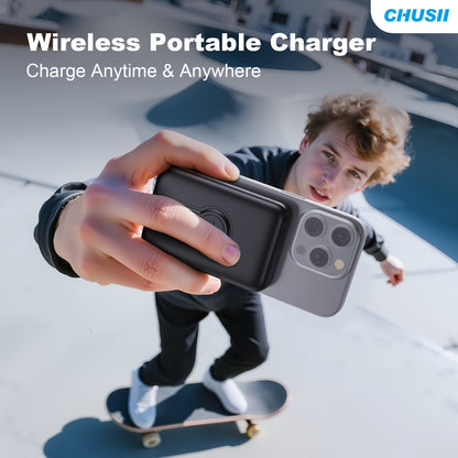 Magnetic Wireless Portable Charger, 12000mAh MagSafe Power Bank Fast Charging