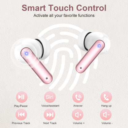 2025 Wireless Earbuds, 65hrs Stereo Deep Bass Ear Buds with Power Display Charging Case, buit in Mic, IPX7 Waterproof