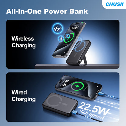 Magnetic Wireless Portable Charger, 12000mAh MagSafe Power Bank Fast Charging