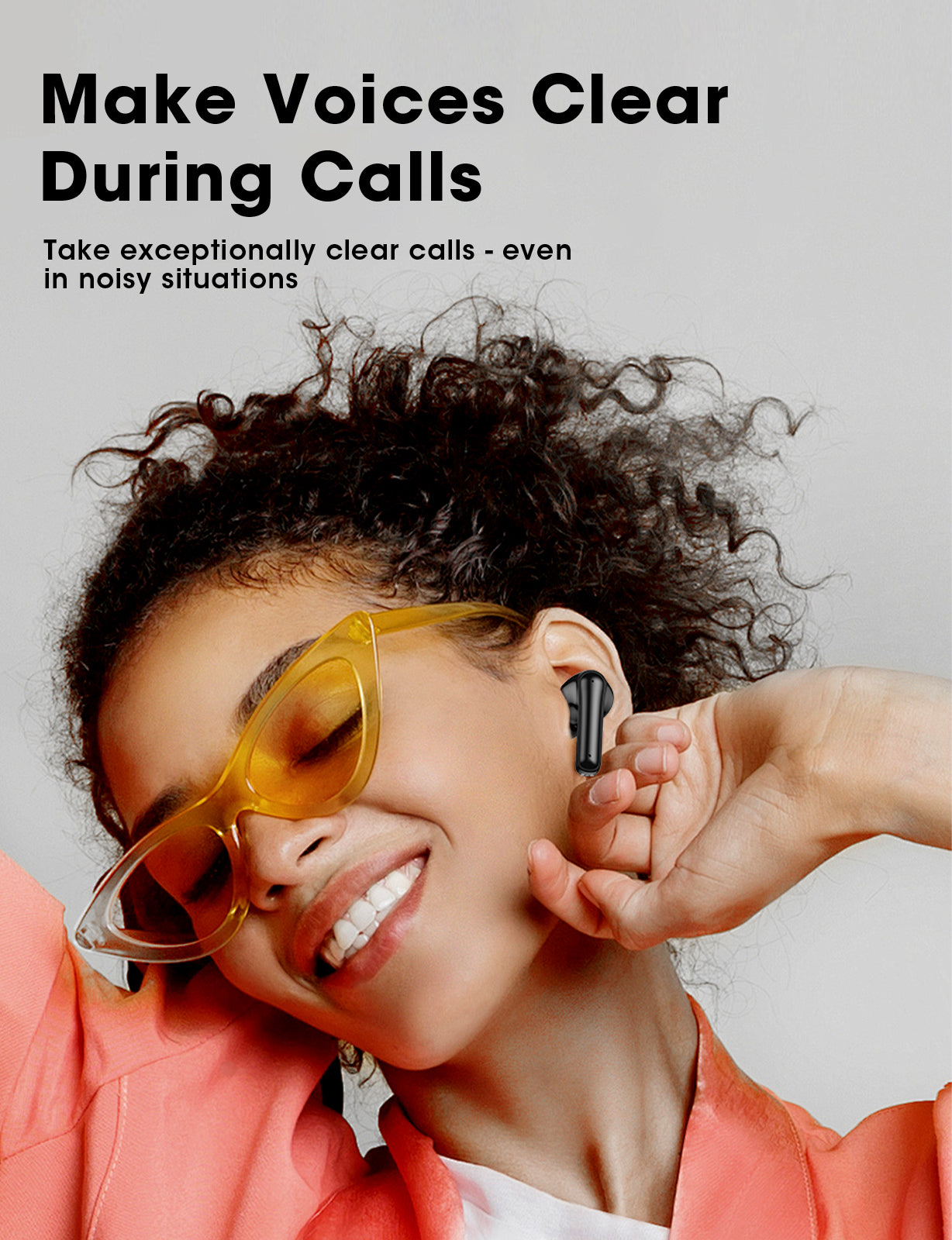 Wireless Earbuds with Big Bass Stereo Sound, 65 Hours Playtime, Lightweight in-Ear IPX7