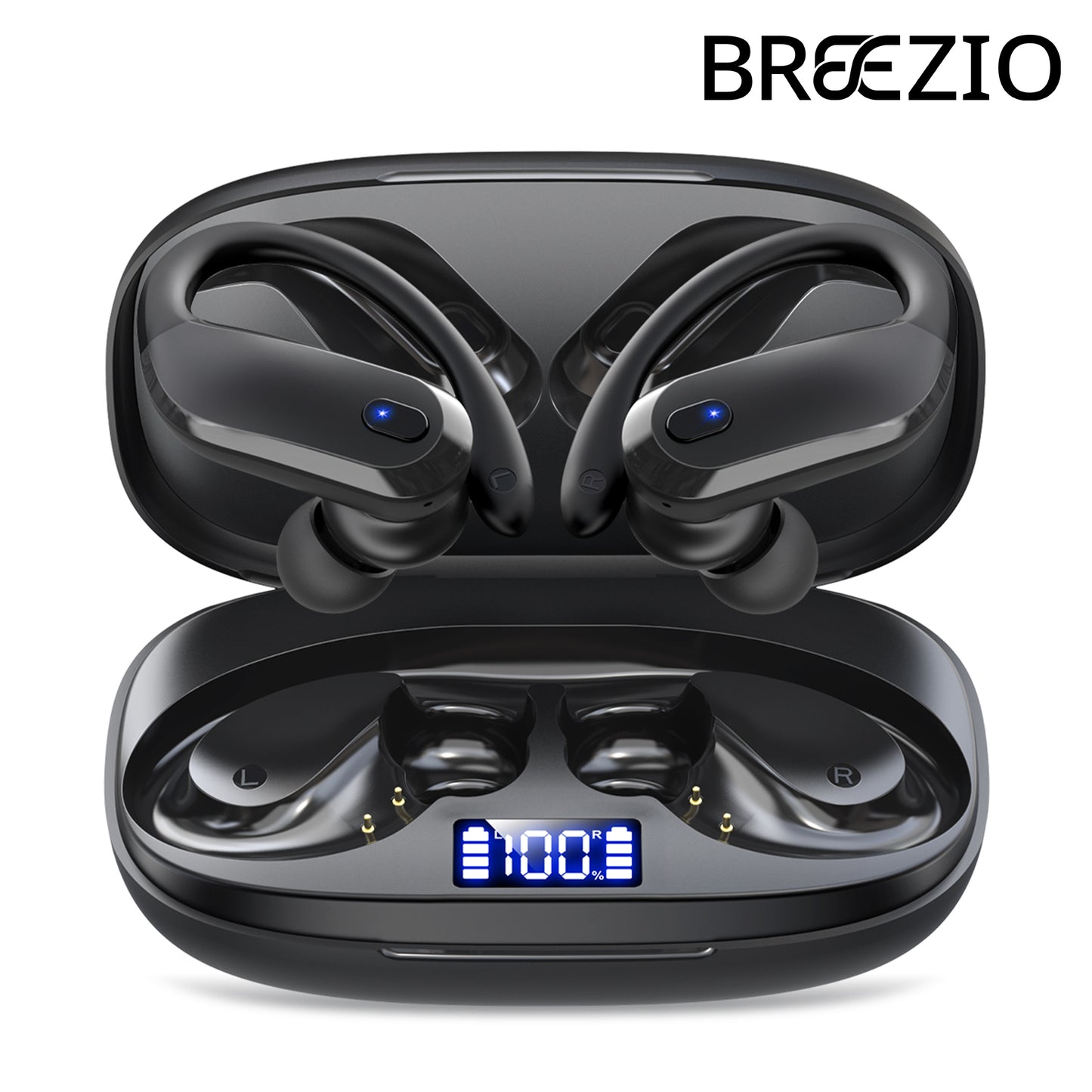 Wireless Earbuds Bluetooth 5.4 Headphones Sport,IPX7 Waterproof Sports Earphones with Earhooks,80H Playtime,Lightweight 7.8g