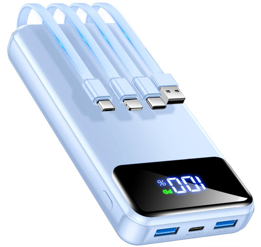 Portable Charger Power Bank 50000mAh Battery Pack, 22.5W Fast Charging PowerBank with Built in Cables