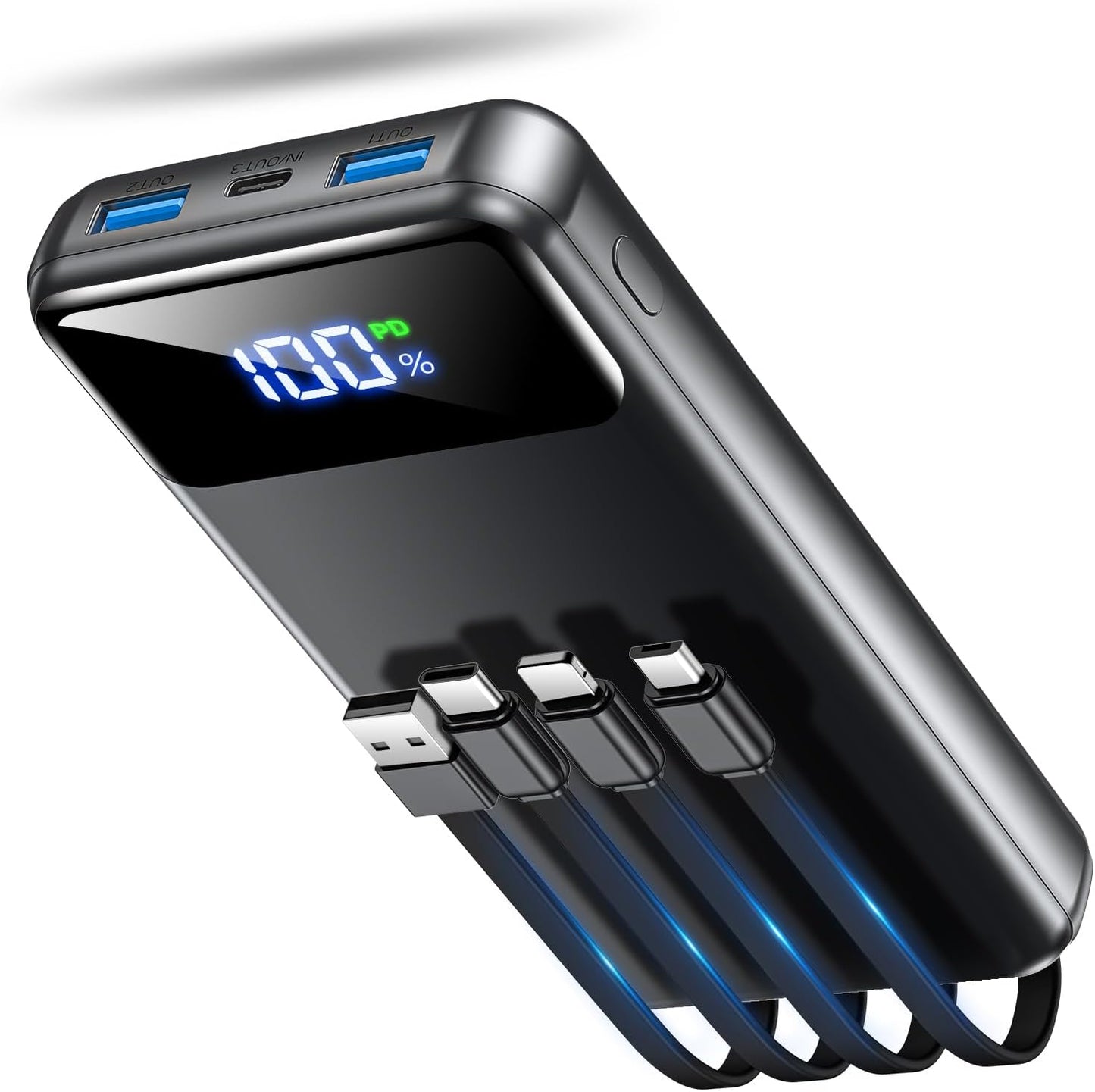 Portable Charger Power Bank 50000mAh Battery Pack, 22.5W Fast Charging PowerBank with Built in Cables