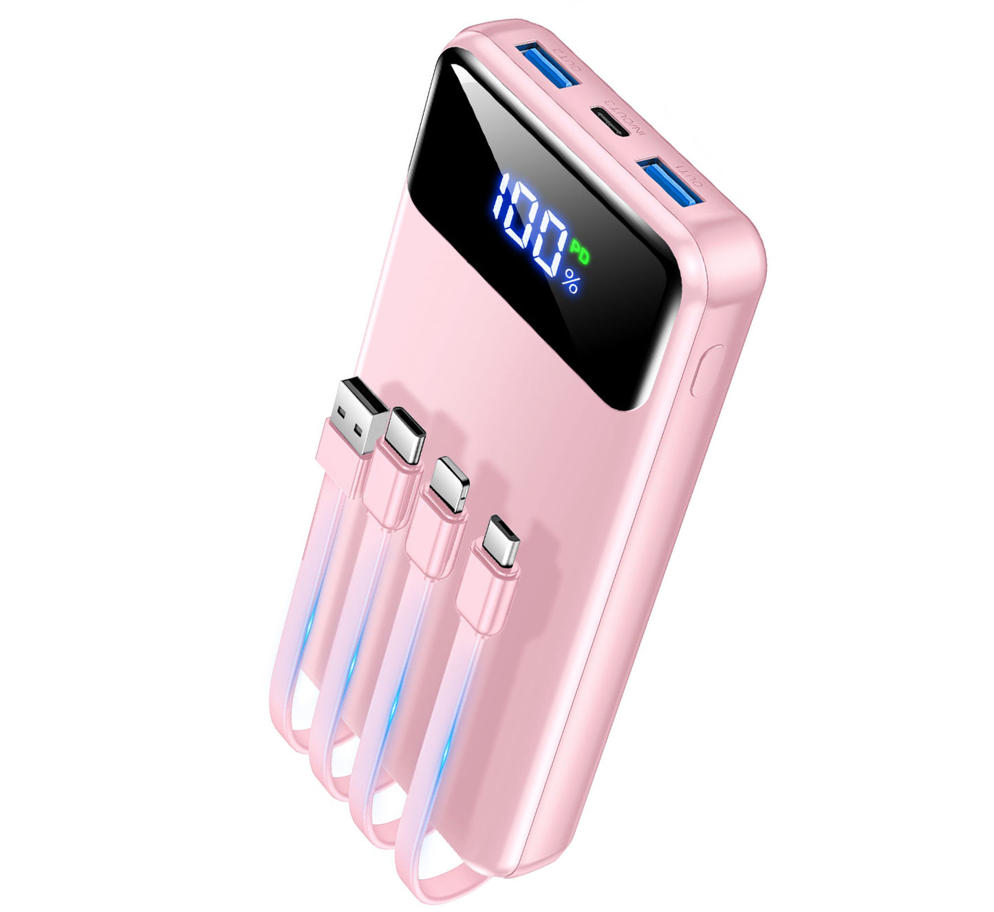Portable Charger Power Bank 50000mAh Battery Pack, 22.5W Fast Charging PowerBank with Built in Cables
