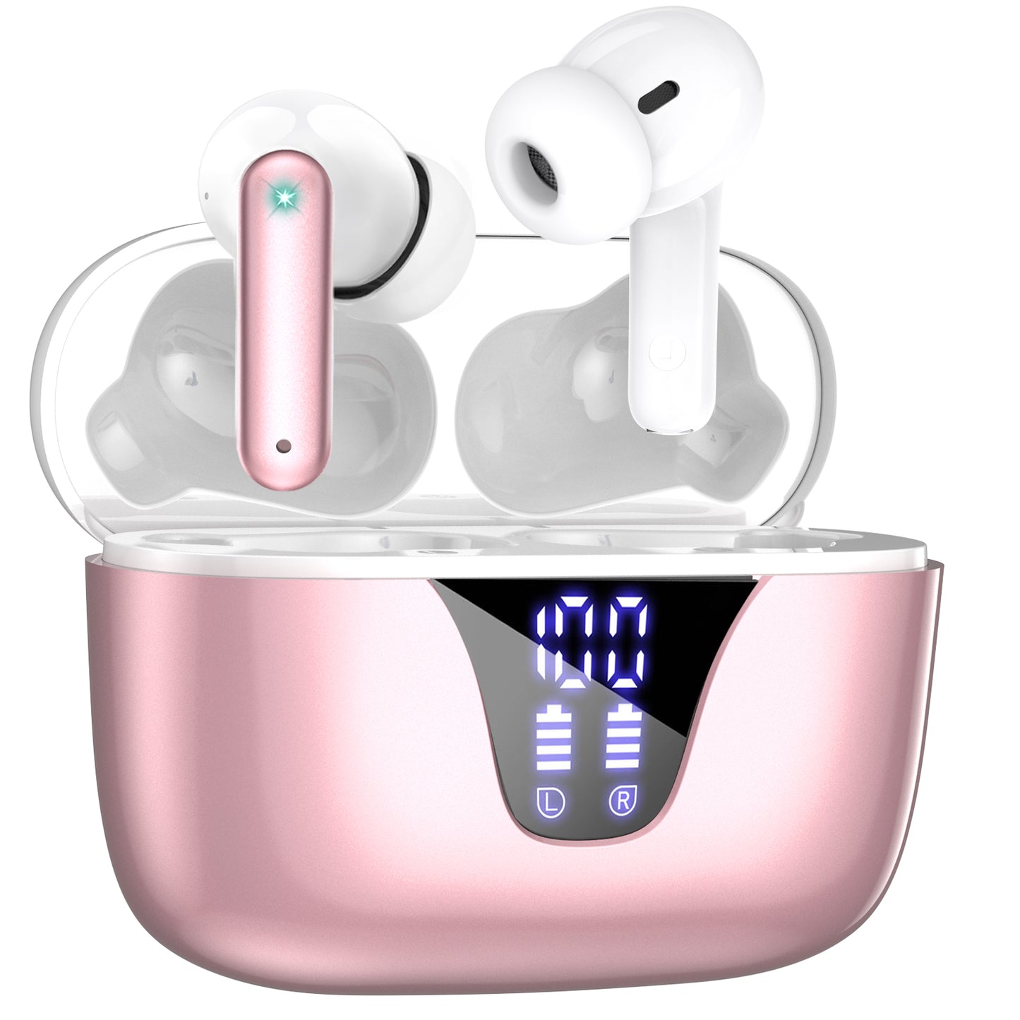 2025 Wireless Earbuds, 65hrs Stereo Deep Bass Ear Buds with Power Display Charging Case, buit in Mic, IPX7 Waterproof